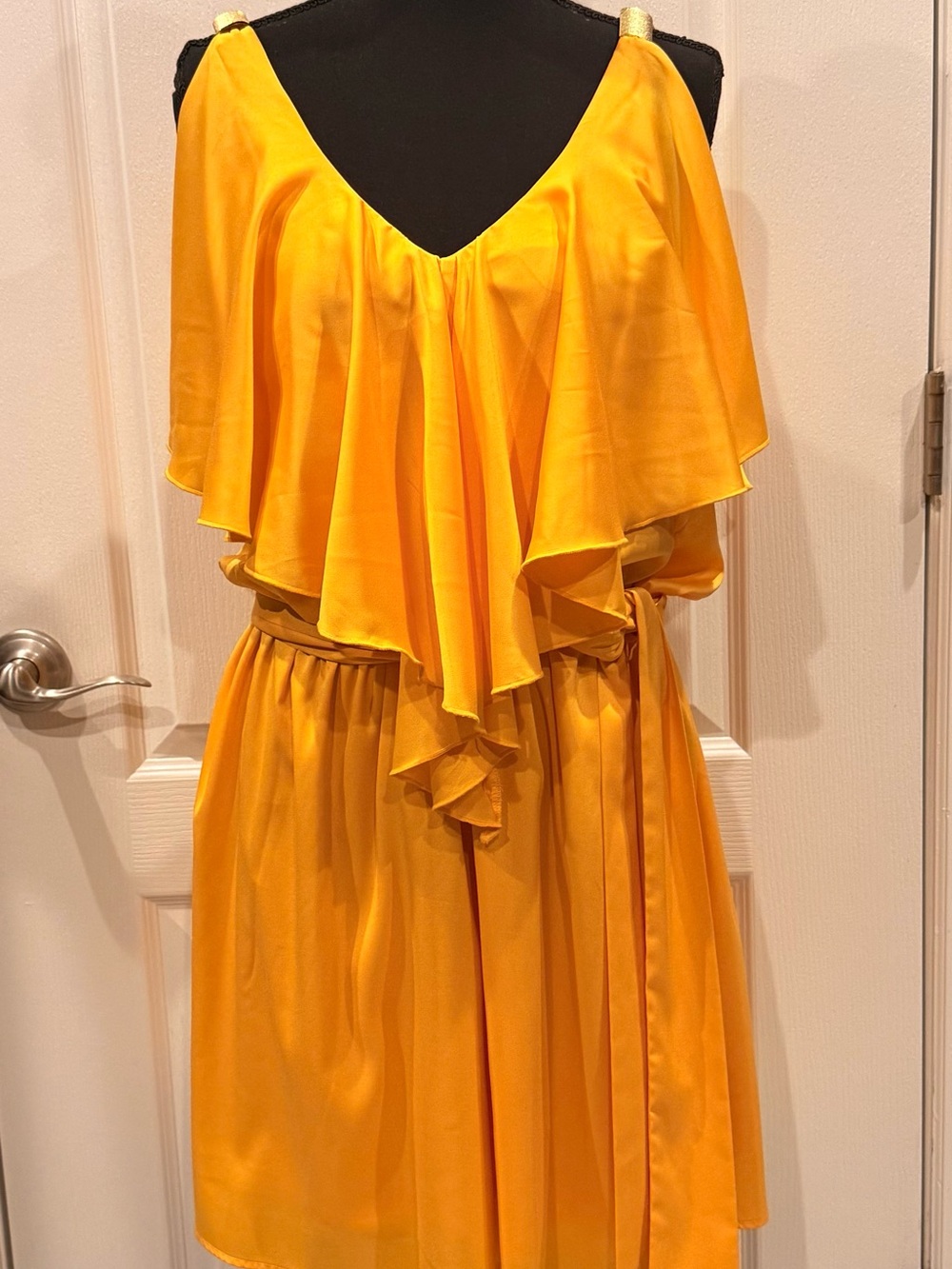 XOXO Bright Yellow Ruffle Mini Dress